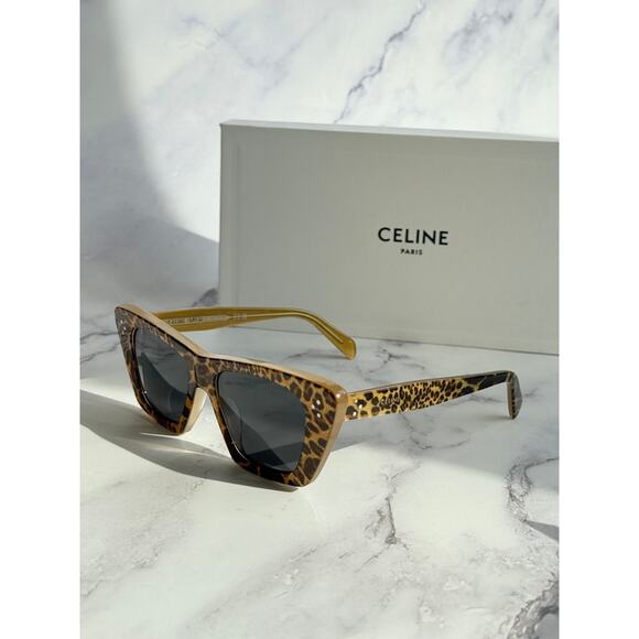 NEW Celine CL40187I Cheetah Cat Eye Sunglasses - Picture 5 of 8